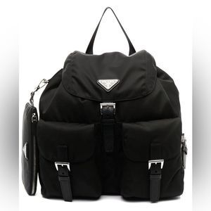 Prada | 100% Authentic Nylon Medium Black Backpack w/ Dustbag Authenticity card